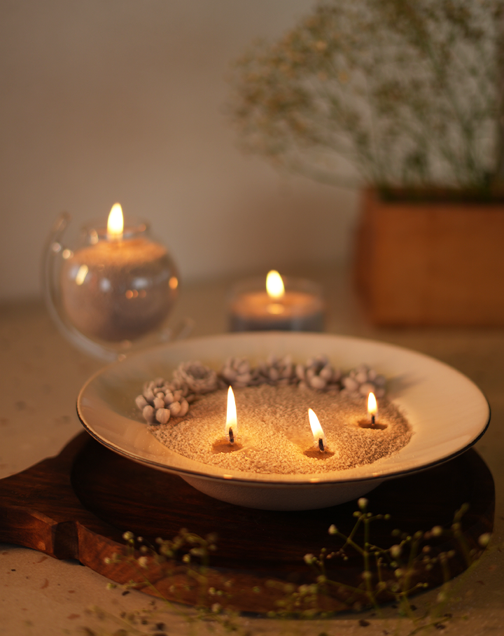 Moon Grey Pearl Candle