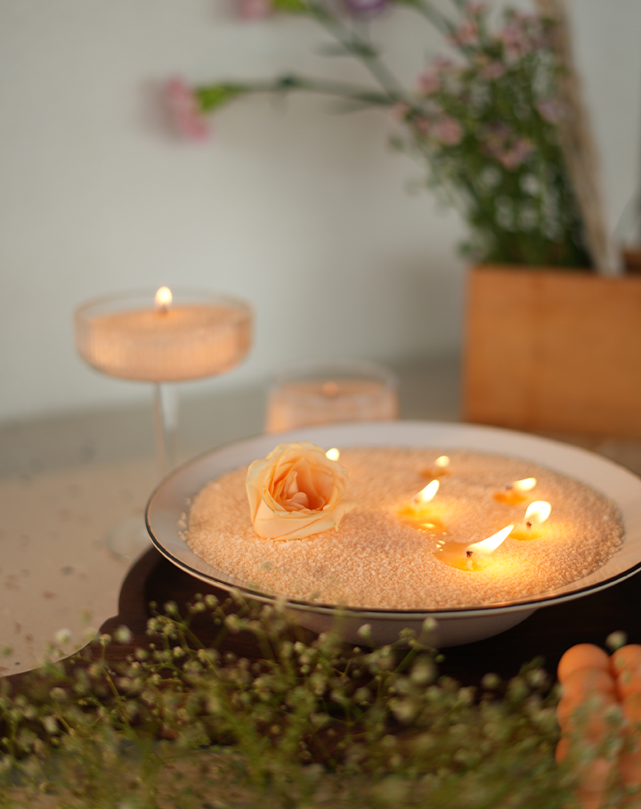 Apricot Glow Pearl Candle