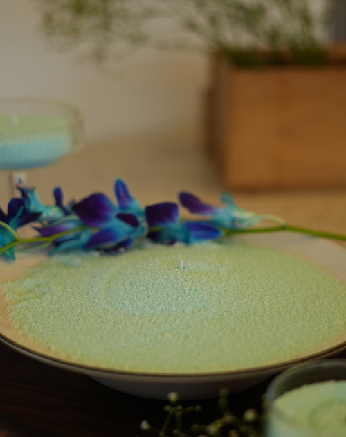 Celestial Teal Pearl Candle