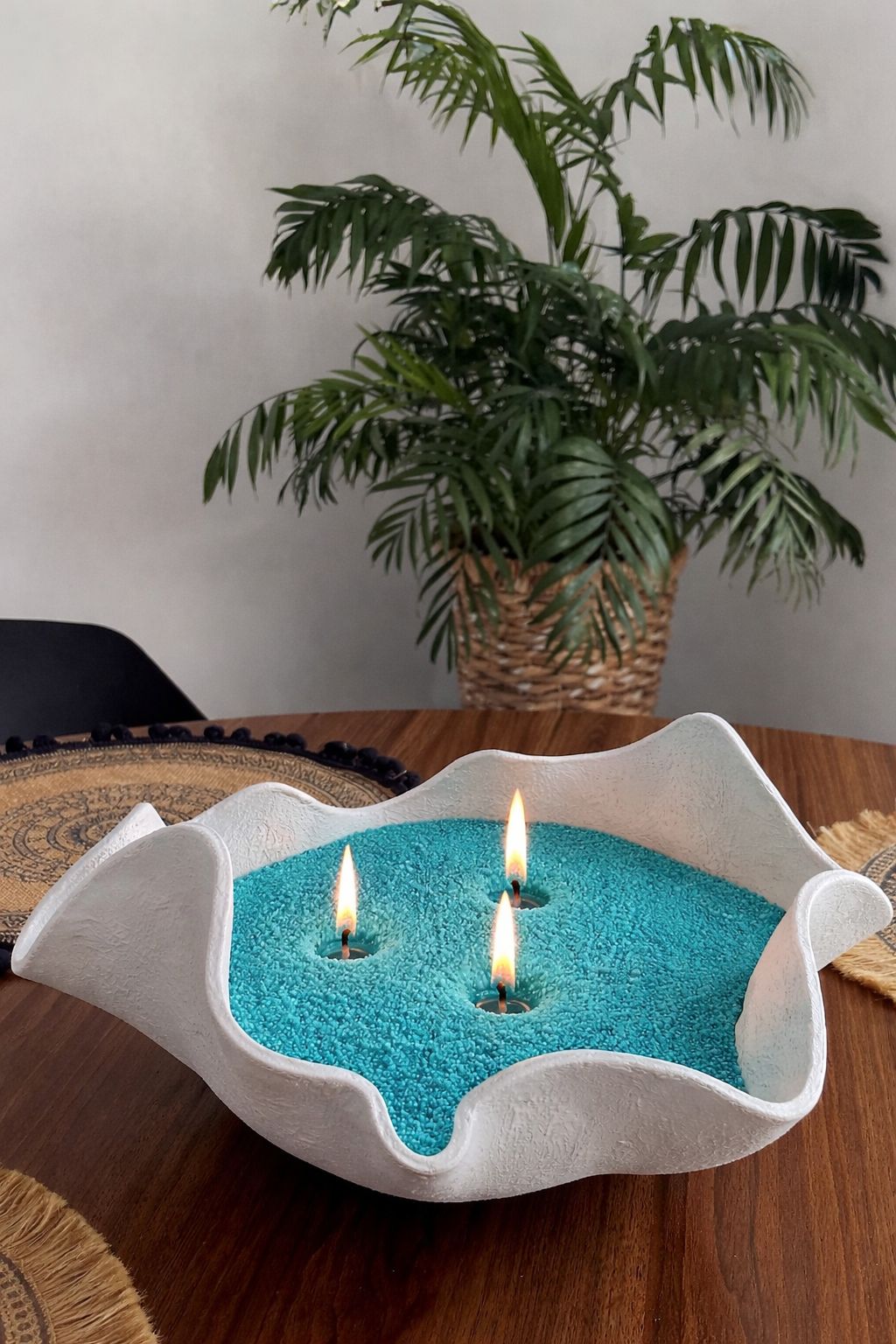 Azure Teal Pearl Candle